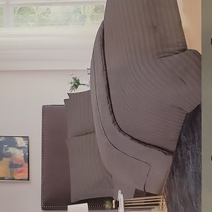 Newspin Dark Gray Waffle Comforter set Queen 7pc bed in bag All Season NEW …